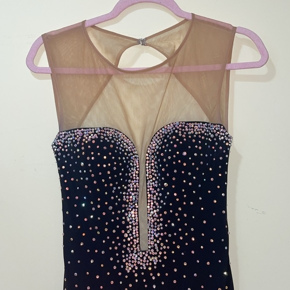 Womens Jovani Cocktail Dress Black Open Back - Picture 2 of 15